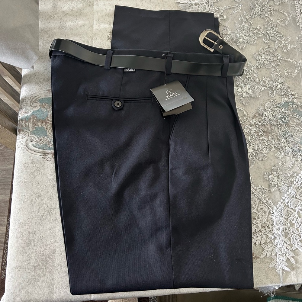 Men's Black Pants with Belt